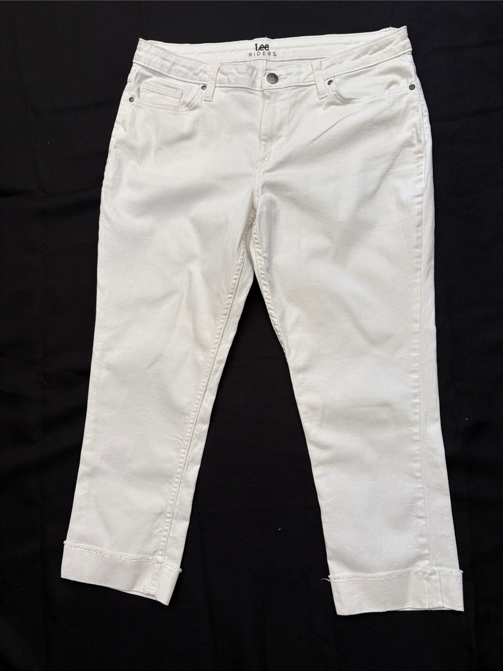 Lee White Cropped Ankle Jeans